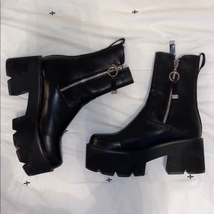 Lamoda black chunky ankle boots from ASOS